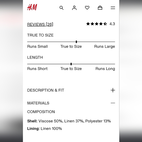 H&M 100% Linen Womens XL White Solid Basic Shirt V Neck Oversized Short Sleeve - Picture 4 of 5